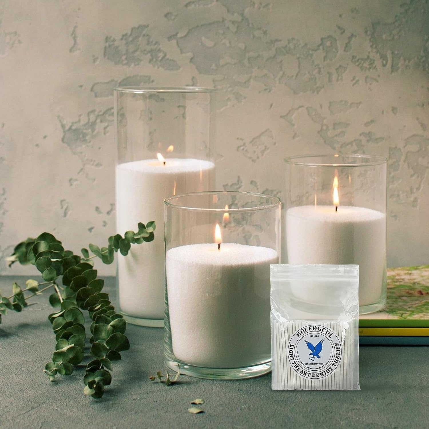 Pearled Candle Extra Wicks 500 Pack for Pearled Candle Making - 2 Inch White Cotton Candle Wicks in Bulk for Candle Making DIY