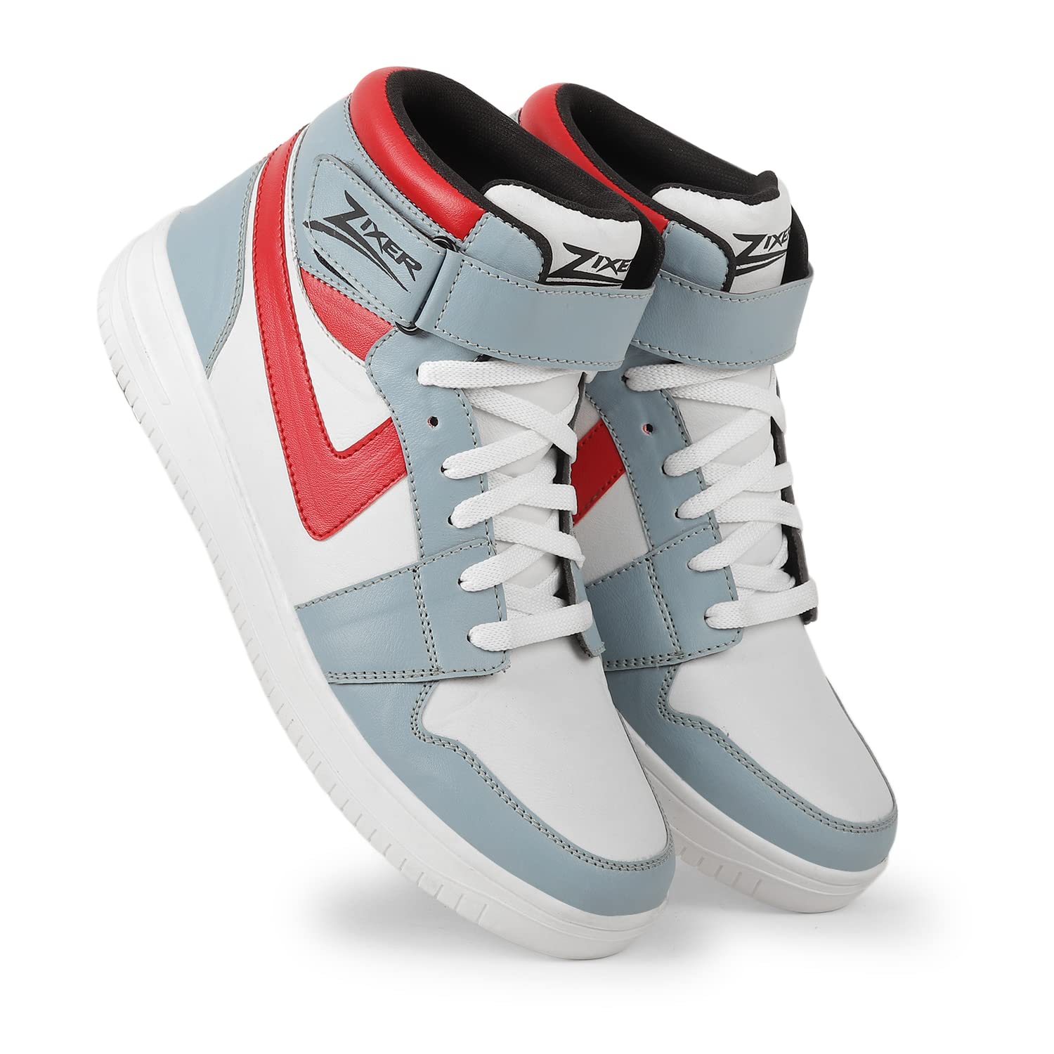 Zixer Mens Premium Genuine Synthetic Leather Stylish Trendy Lightweight Color Blocked Chunky Fashion Lace-up Classic Casual High Top Sneakers, Dancing Shoes with Rubber Outsole for Boys & Mens. Sky (B0C1VDDLJB) Amazon Price History, Amazon Price Tracker