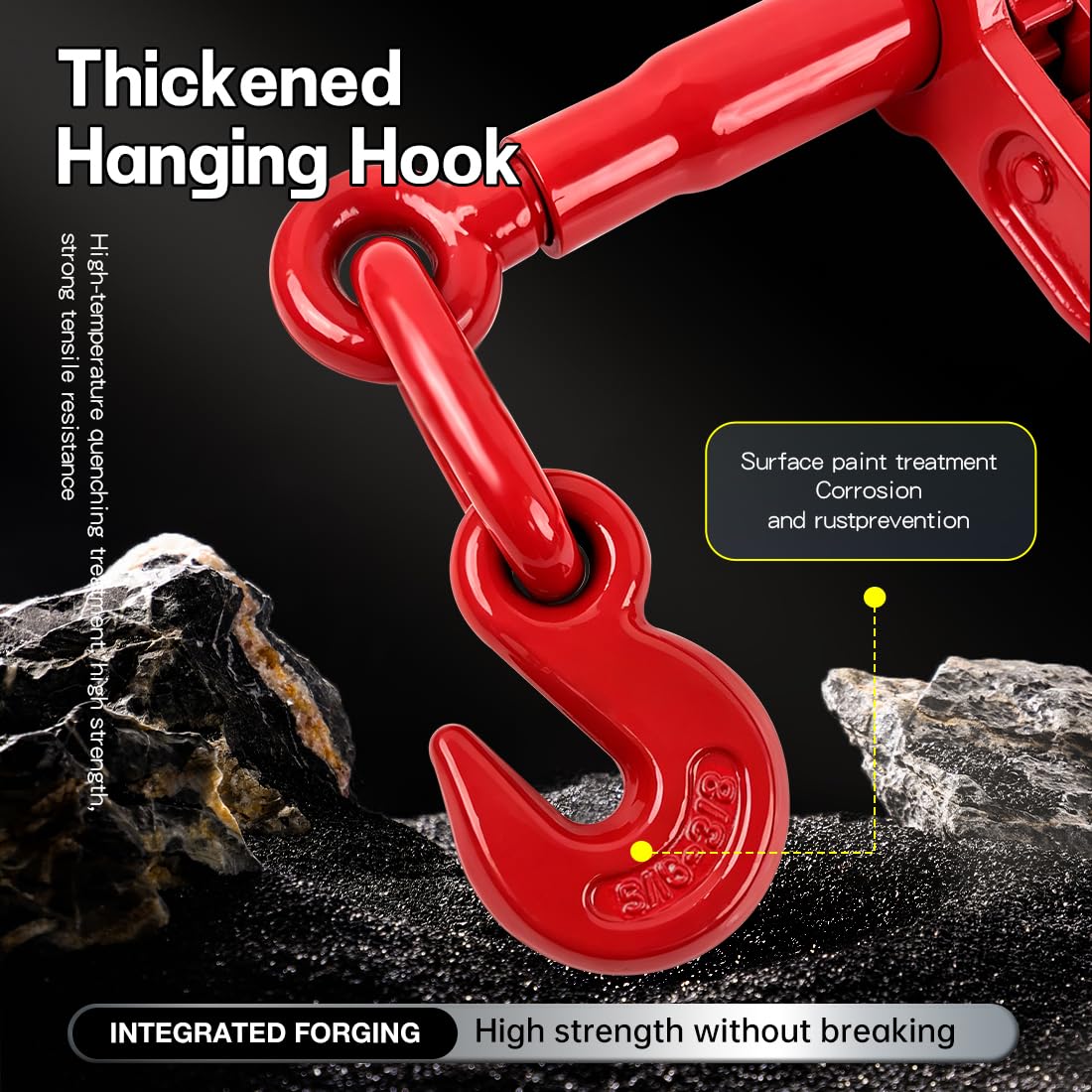 Ratchet Load Binders - 6600 LBS Secure Chain -5