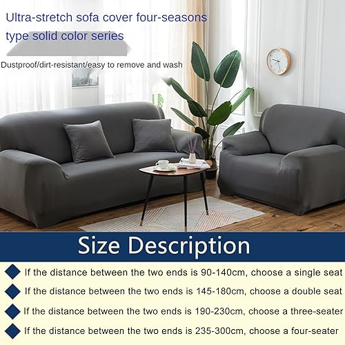 Miniatura 2 de Funda súper elástica para sofá, 4 piezas de elastano, funda de sofá modular de color sólido con parte inferior elástica, protector de muebles para