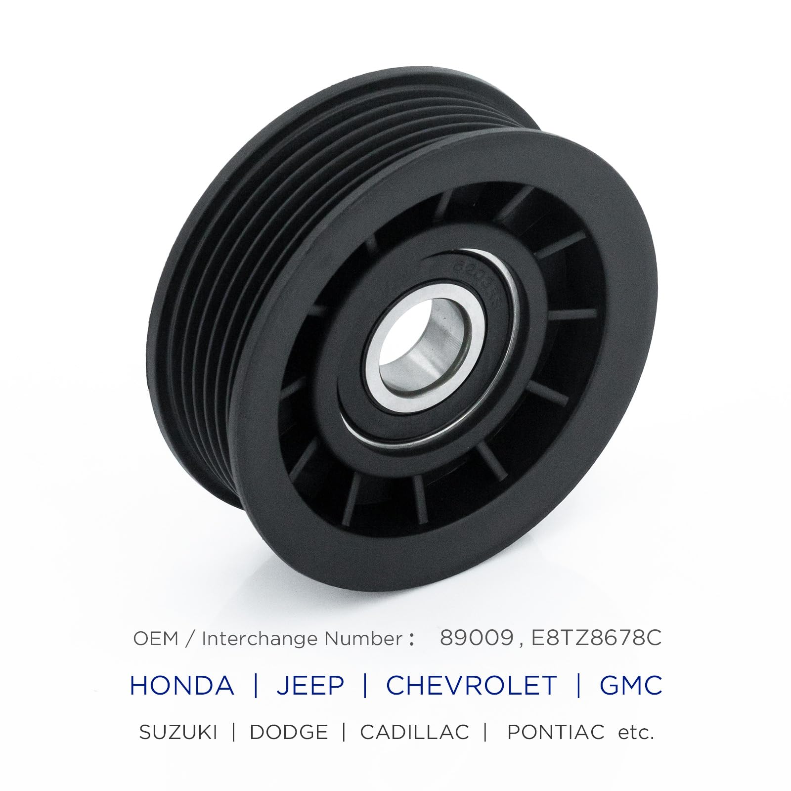 Belt Idler Pulley, 89008 Belt Tensioner Pulley for Select Honda, GMC, Dodge Models as HR-V, Dakota, Savana, etc. E8TZ8678C Automotive Replacement Idler Pulley Kit by KeeRoarin — Amazon image 2