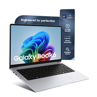 Samsung Galaxy Book6 (Silver, 16GB RAM, 512GB SSD) | Intel Core Ultra 7 (Series 3) | 14" WUXGA Display | 24Hrs Big Battery Life | Dolby Atmos Stereo Speakers | AI PC