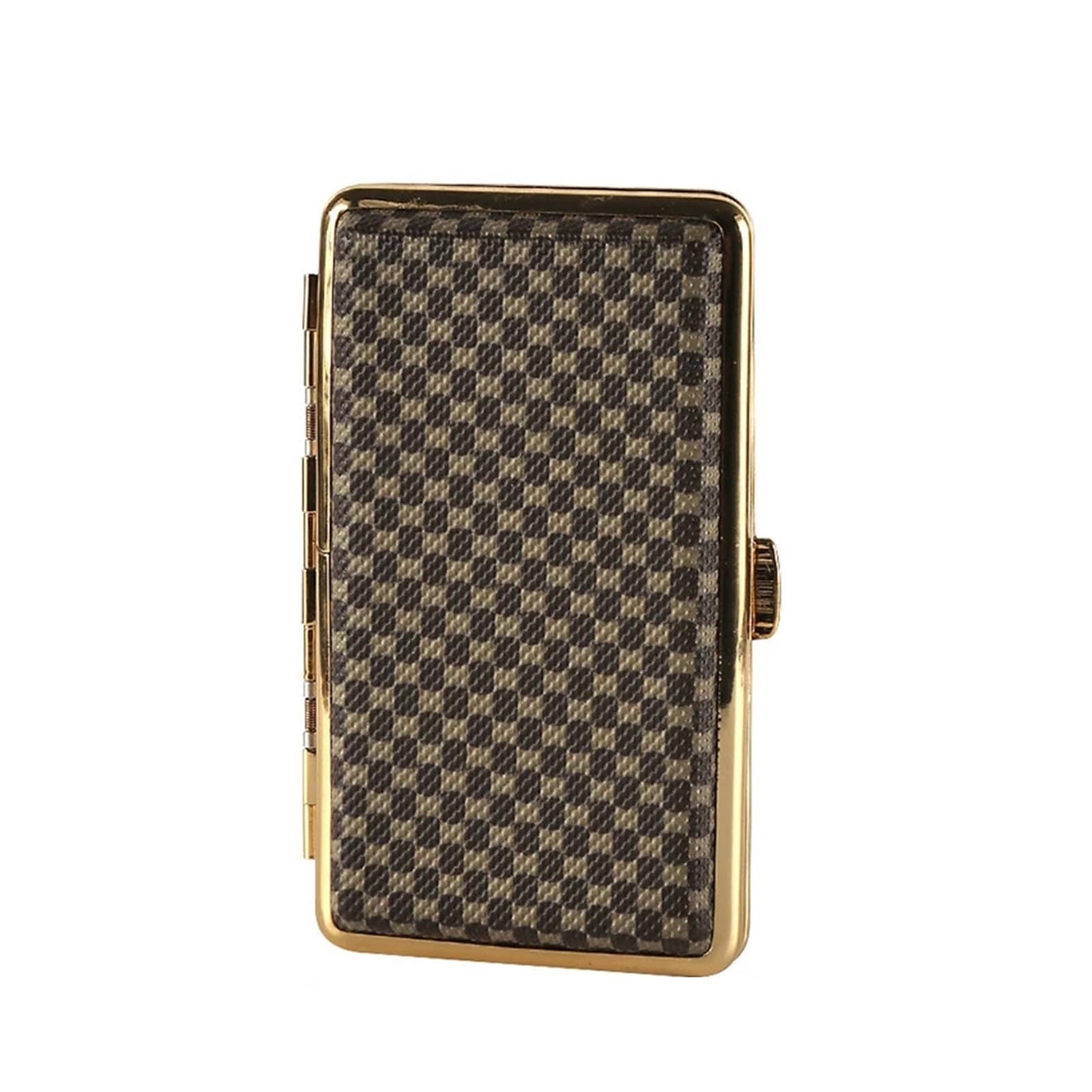 ELGADO Portasigarette Sottile Allungato retrò Materiale in Pelle Diviso Accessori for Sigarette Anti-Pressione Resistenti all'Usura
