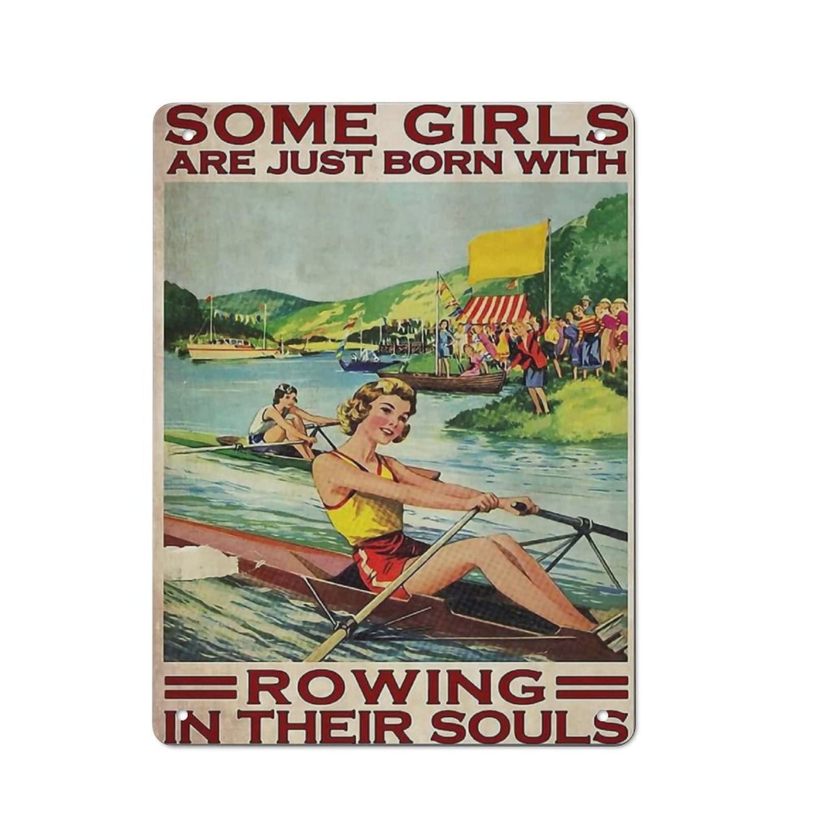 AOOEDM With Rowing In Their Souls Wall Metal Tin Sign for Home Bar Pub Kitchen Wall Art Deocr Man Cave Vintage Metal Sign Poster Plaque Signs Quotes Sign
