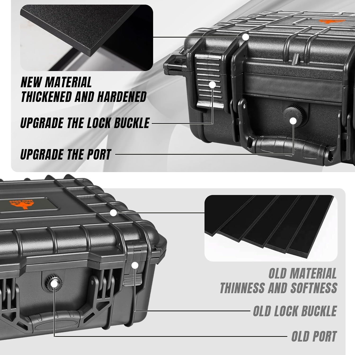 13.6X11.4X6 Inch Hard Case, Portable Weather Waterproof Protective Camera Case with Customizable Foam, Foam Case Fit Use of Drones, Camera, Equipments, Black,upgraded - Image 4