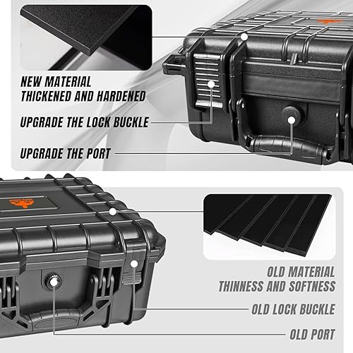 Miniatura 4 de Funda rígida de 14 x 11.5 x 6.5 pulgadas, funda protectora portátil impermeable para cámara con espuma personalizable, uso de drones, cámara,