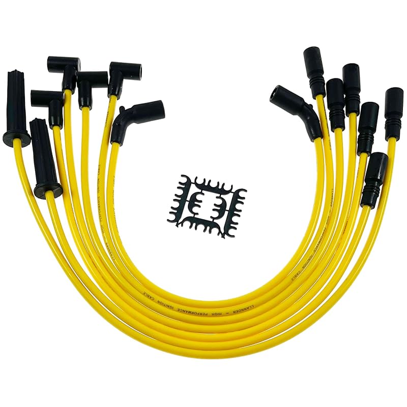 Jogo de cabos de vela LLANNDER 8 mm para motor V6 4.3L Chevrolet GMC – 7 unidades