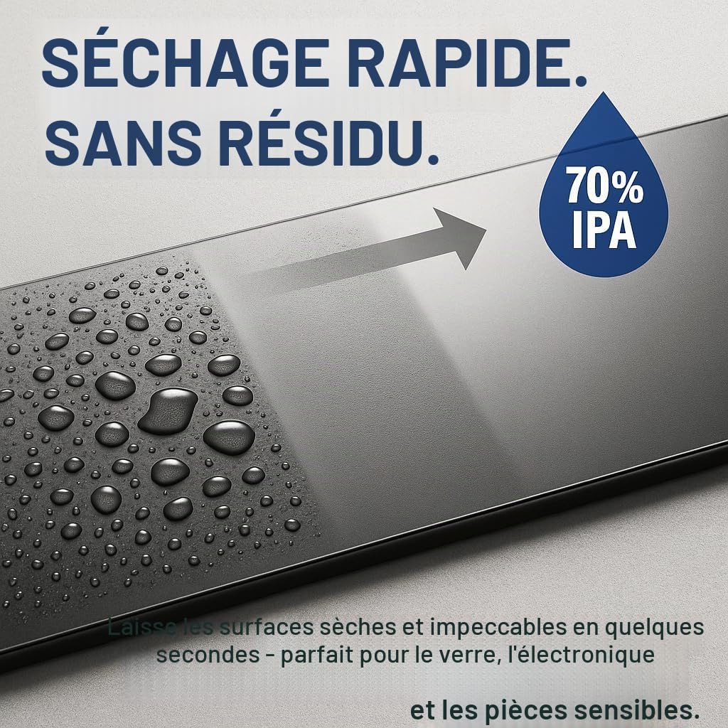 GiDeli Isopropanol 70 % Lot de 3 bidons de 5 litres d'alcool isopropylique à haute teneur en alcool isopropylique IPA pour le nettoyage des composants électroniques, des lentilles et des écrans