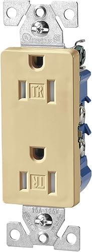 The Eaton TR1107V-SP-L Tamper Resistant Decorator Duplex Receptacle with 15-Amp,