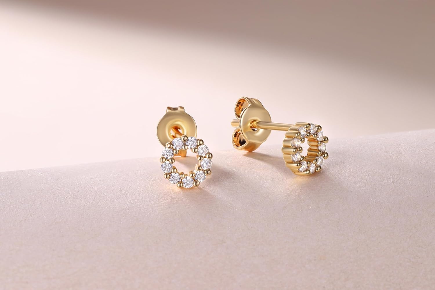 Gemsme 3 Pairs Small Gold Stud Earrings for Women/Men,18K Gold Plated Hypoallergenic Dainty Cubic Zirconia Studs Set for Jewelry Gift - Image 4