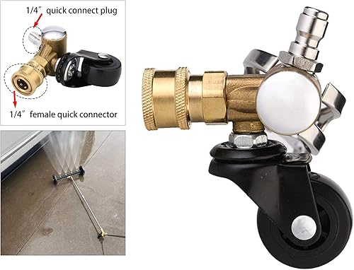 Miniatura 6 de Fenteer Rueda giratoria del limpiador del tren de rodaje 4000PSI para la lavadora a presión práctica