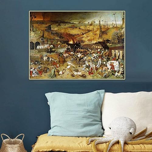 Miniatura 3 de Bruegel Pieter "Triumph of death" Cuadro famosa impresiones en lienzo.Imagen de arte de pared de lona para decoración del hogar 50x75cm sin marco