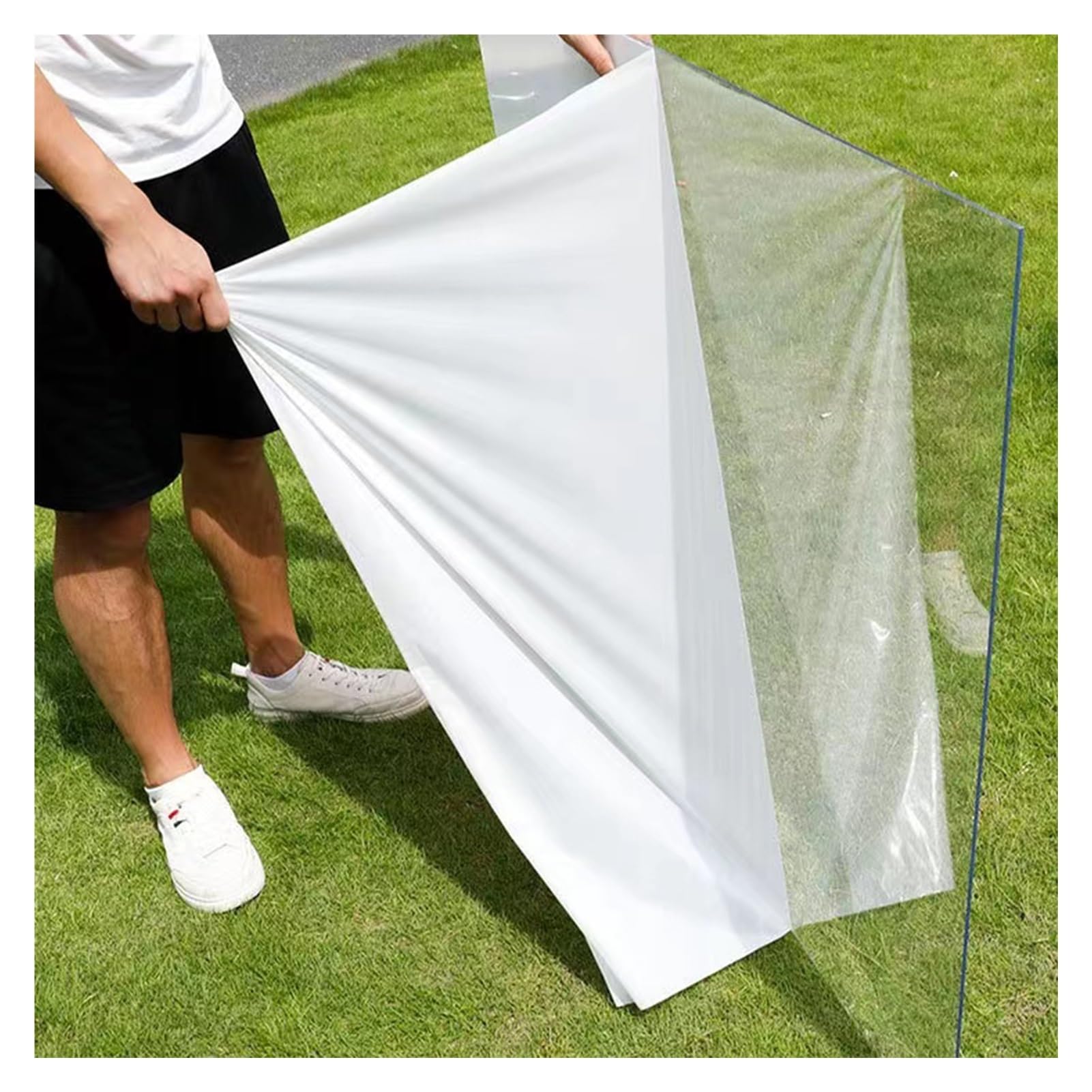 Bâche de toiture en polycarbonate de 1 mm facile à couper et à plier pour serre et jardin (1,56 x 2 m)