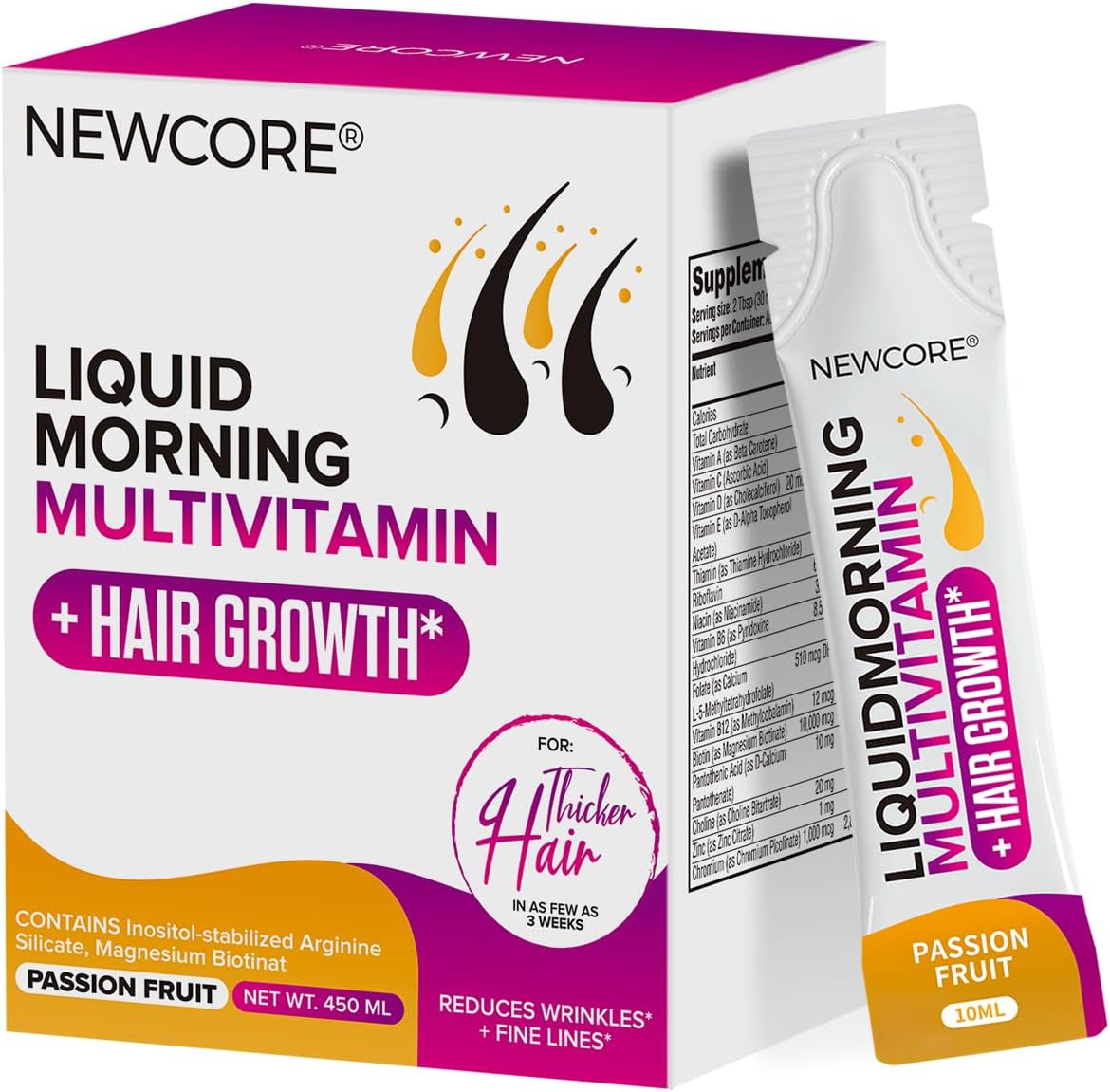 Liquid Multivitamin for Women – Promotes Thicker Hair & Smoother Skin – with Biotin, Collagen, and Vitamins – Vegan, Non-GMO – 10.14 fl oz