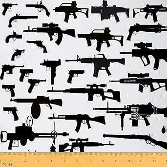 Amazon.com: Feelyou Sniper Rifle Fabric by The Yard, Gun Upholstery ...