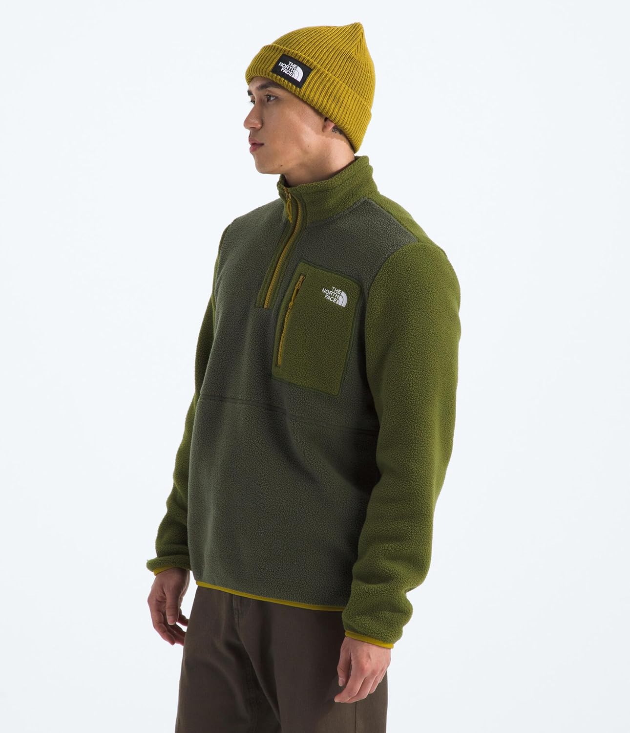 THE NORTH FACE Men's Yumiori Quarter Zip Jacket | Lightweight Fleece Coat With Embroidered Logo, Secure Zip Chest Pocket