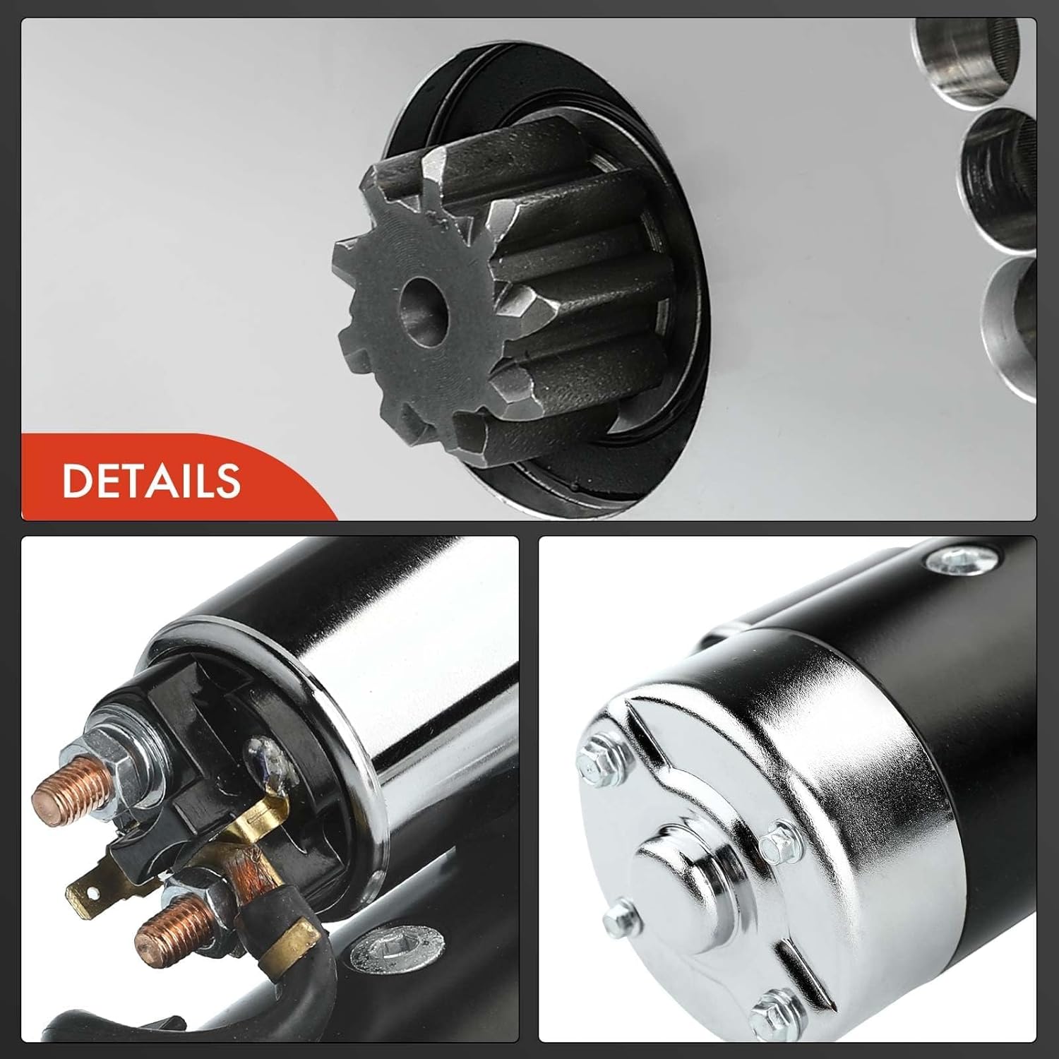 A-Premium Heavy-Duty High Torque Starter (Black) Compatible with GM Race Car Engine & Chevy V8 V6 A/T M/T with 153/168 Tooth Flywheel, 12V 2.0KW 9 Teeth Clockwise