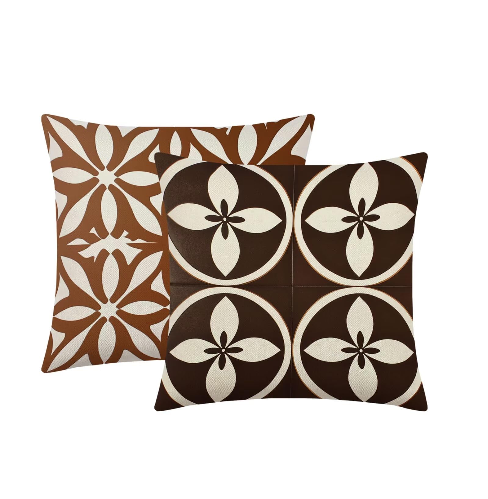 Kissenbezug 75x75cm 2er Set Outdoor Kissen nordisch braun-2 Samt