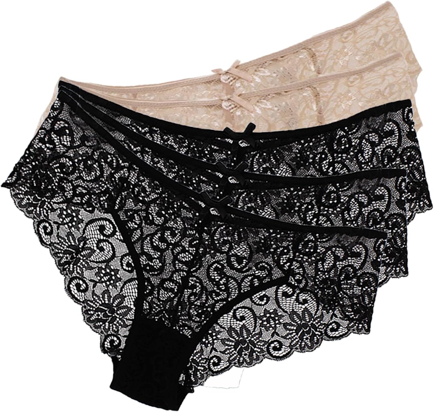 Wetopkim women daily underwear panties pack lace hipster lingerie thong pack of 5(main)