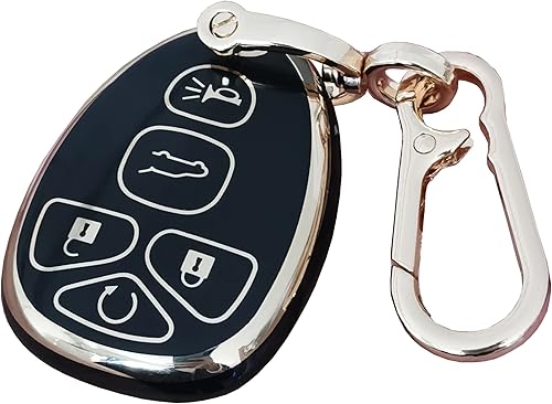 QIXIUBIA Funda para llavero de Chevrolet con control remoto sin llave y llavero compatible con Chevy Suburban Tahoe Traverse Buick Enclave Cadillac