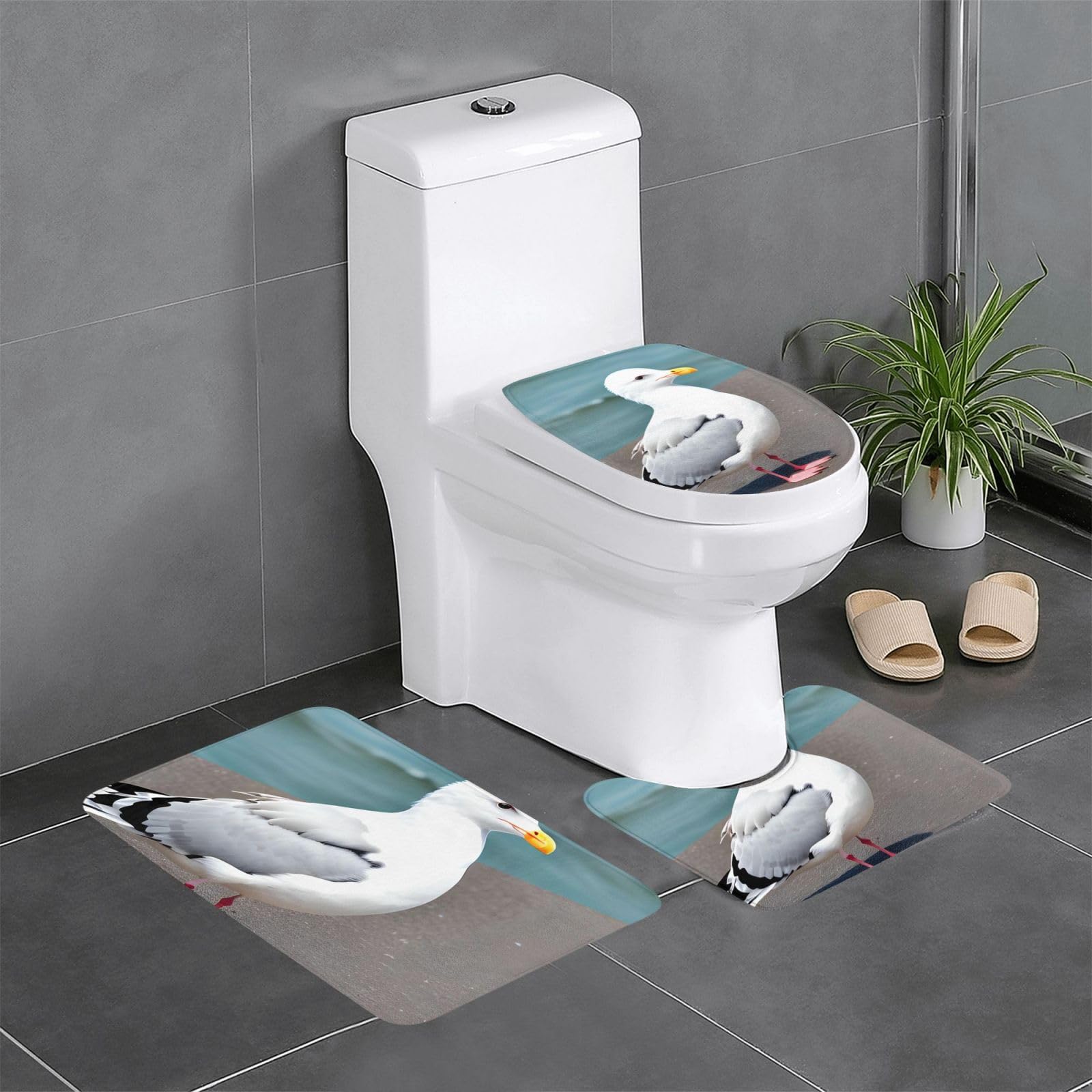 Tapis de bain antidérapants lot de 3 pour éviter les glissades au WC
