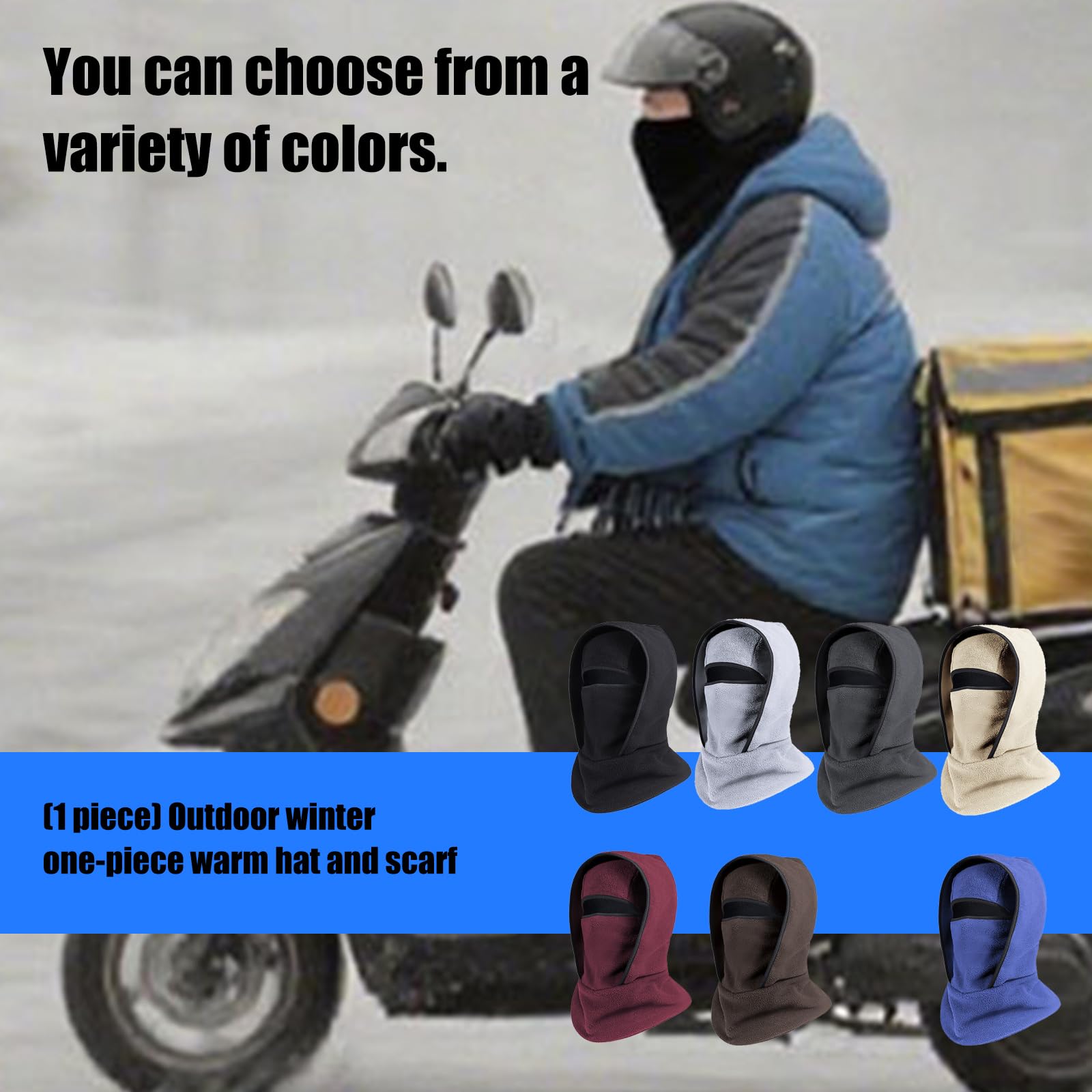 Gorro de forro polar coral cálido para invierno, ciclismo y esquí, actividades al aire libre, resistente al viento, transpirable, cubierta facial para acampar