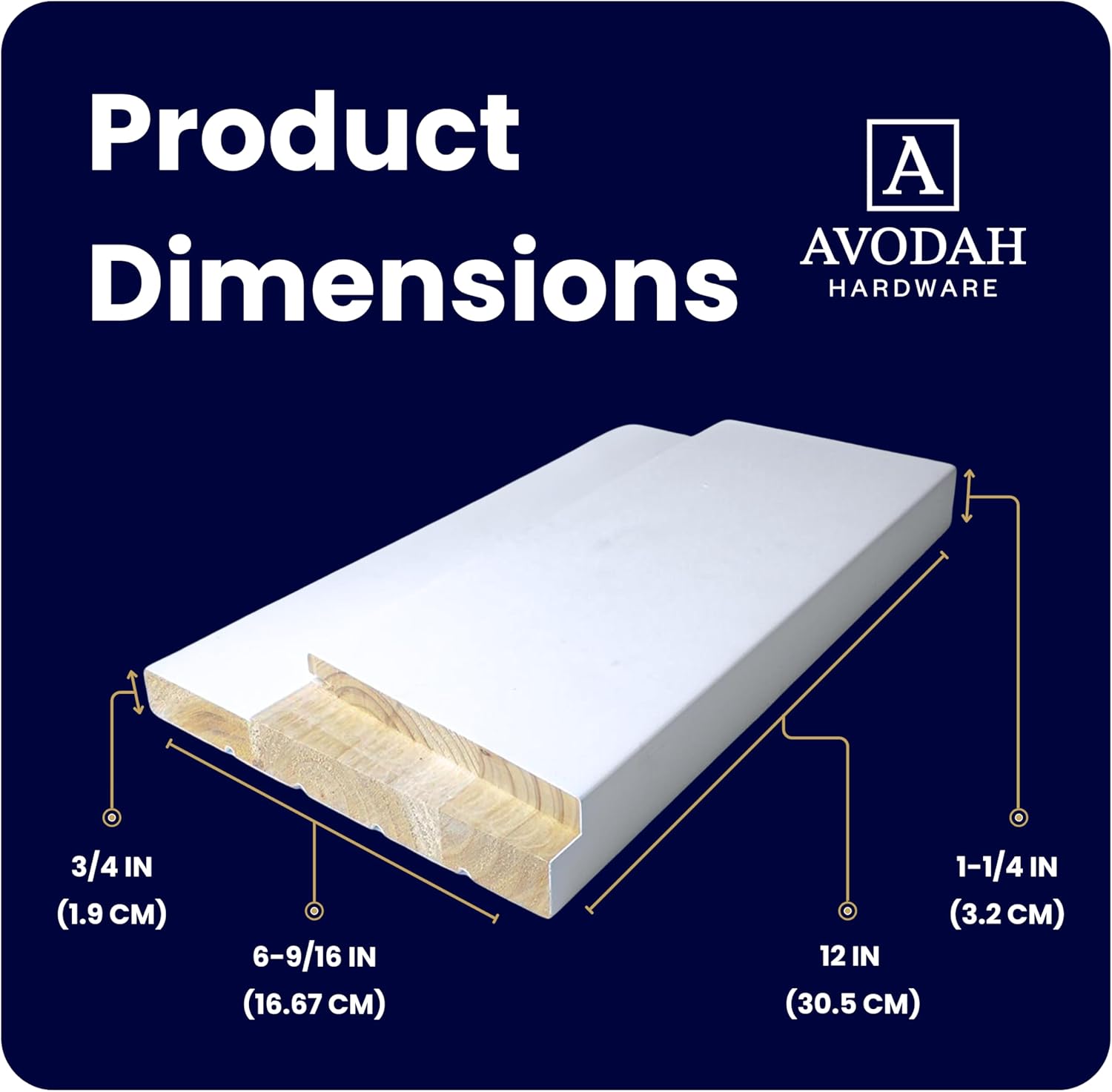 6-9/16 Inch Door Frame Repair Kit with Solid Wood, Pre-Grooved Weatherstrip Channel, 5° Threshold Cut and 2 White Corner Seals, Standard 11-3/4 x 6-9/16 Replacement for Inswing Doors Avodah Hardware