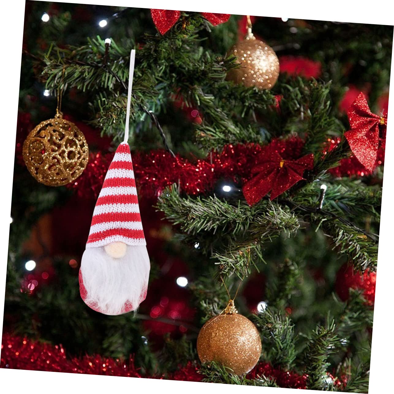 Ciieeo 18 STK Weihnachtspuppe Weihnachtsbaum Hängende Wichteldekorationen Weihnachtszwergverzierung Plüschzwerg-Ornamente Christbaumpuppenschmuck Schwedische Zwerge Rudolf Rot Stoff