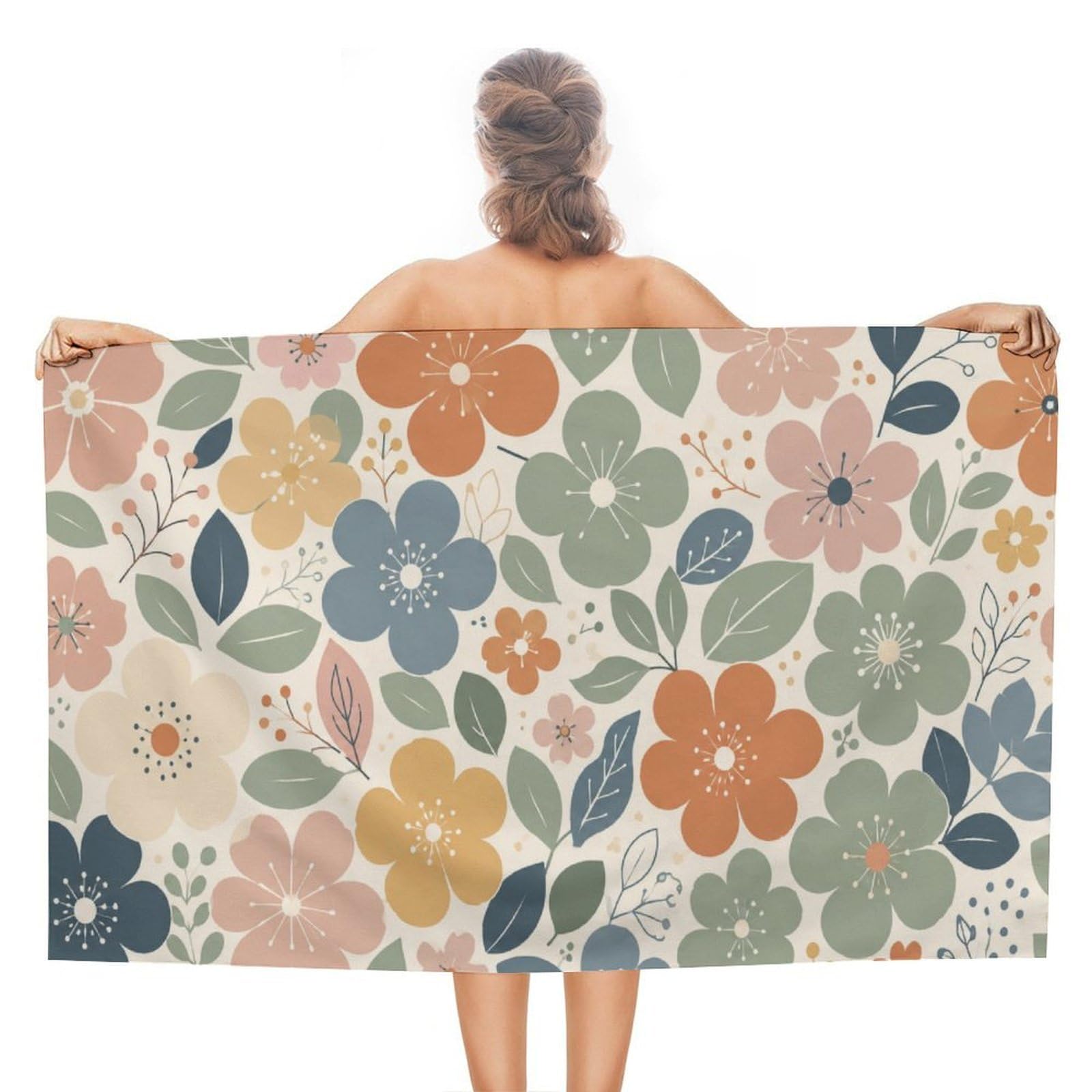 Anceky Floral Oversized Beach Towel Quick Dry Sand Free Microfiber Travel Towel Lightweight Multi Purpose Beach Blanket Pool Gym Bath Towel 51x31 in