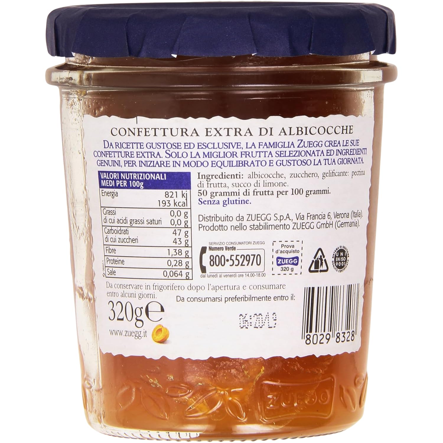 Confettura Extra di Albicocche 320 g – Marmellata Ideale per Colazione, Pane e Dolci dal Gusto Naturale e Fruttato – Variazioni 4/8/12 Pezzi (12 PEZZI)