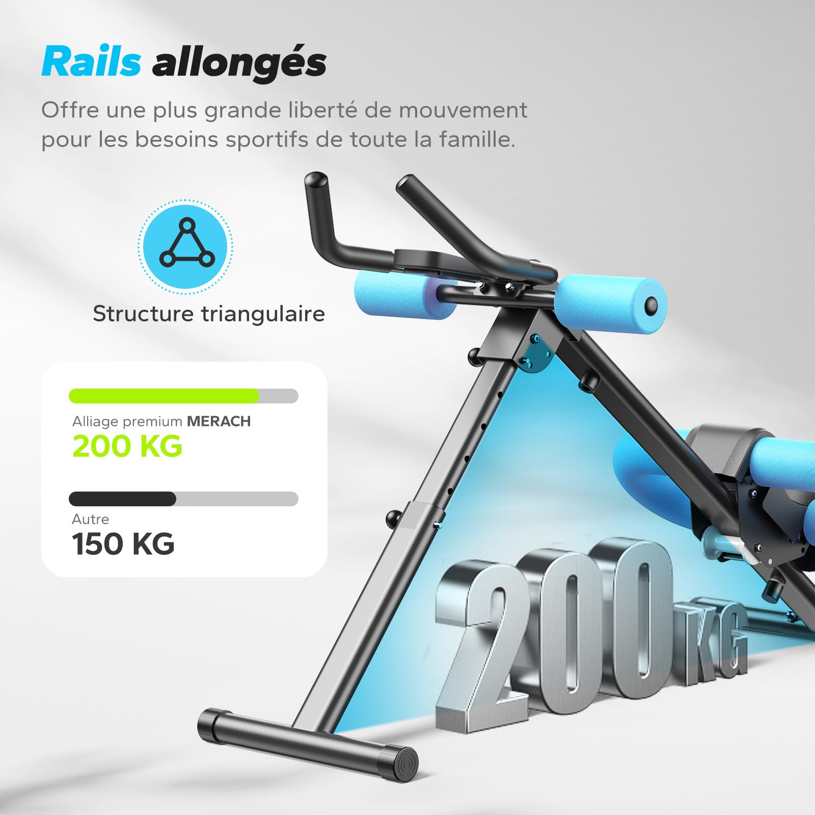 MERACH Entraîneur Abdominal, entraîneur de Muscles abdominaux pour la Maison, Appareil d'entraînement Multifonctionnel pour l'entraînement Complet du Corps, Machine Abdominale avec Moniteur LCD