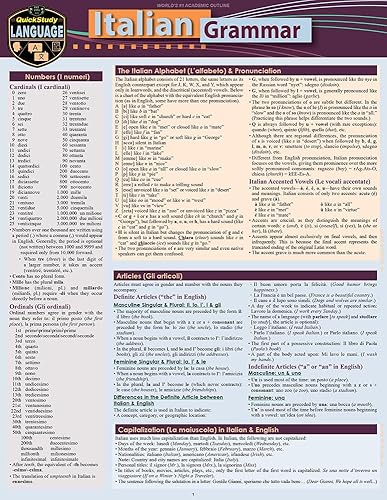 Italian Grammar: a QuickStudy Laminated Language Reference Guide (QuickStudy Language)