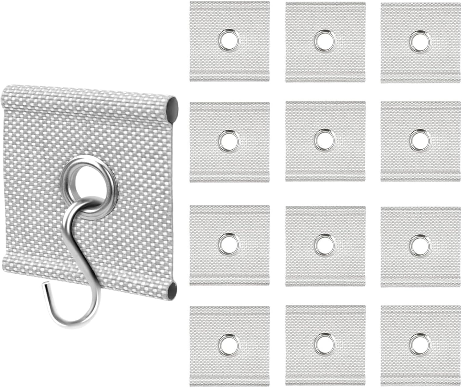 12 Pack RV Awning Hooks for Piping Rail 5/6 mm,7/8 mm, Heavy Duty RV Awning Light Clips Camper Light Holders Awning Hanger S Hooks for Exterior Lights, Clothes, Party Awning Accessories (Grey)