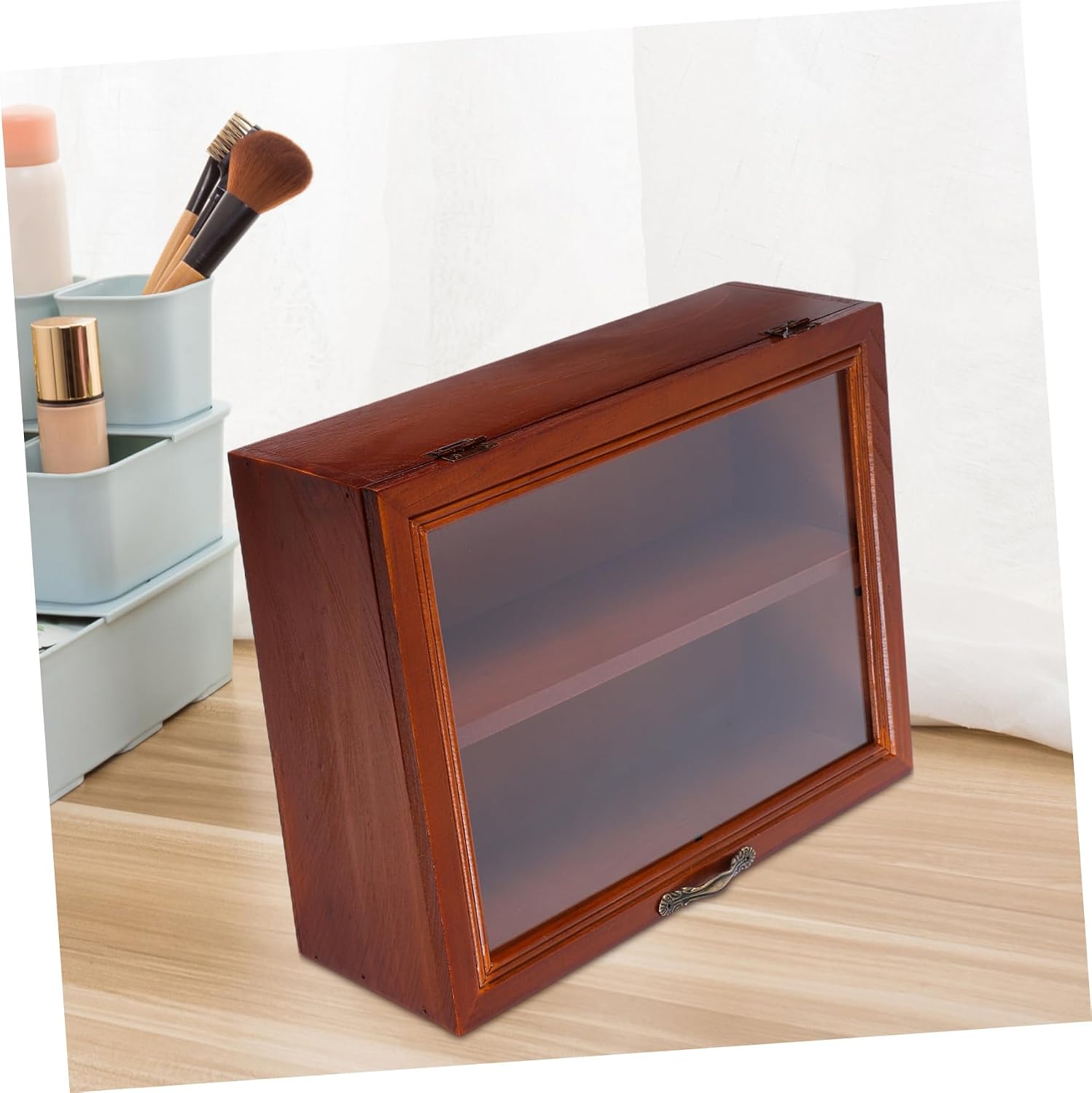 Alipis Acrylic Door Flip Cabinet Makeup Holder Jewelry Display Stand Display Shelf for Living Room