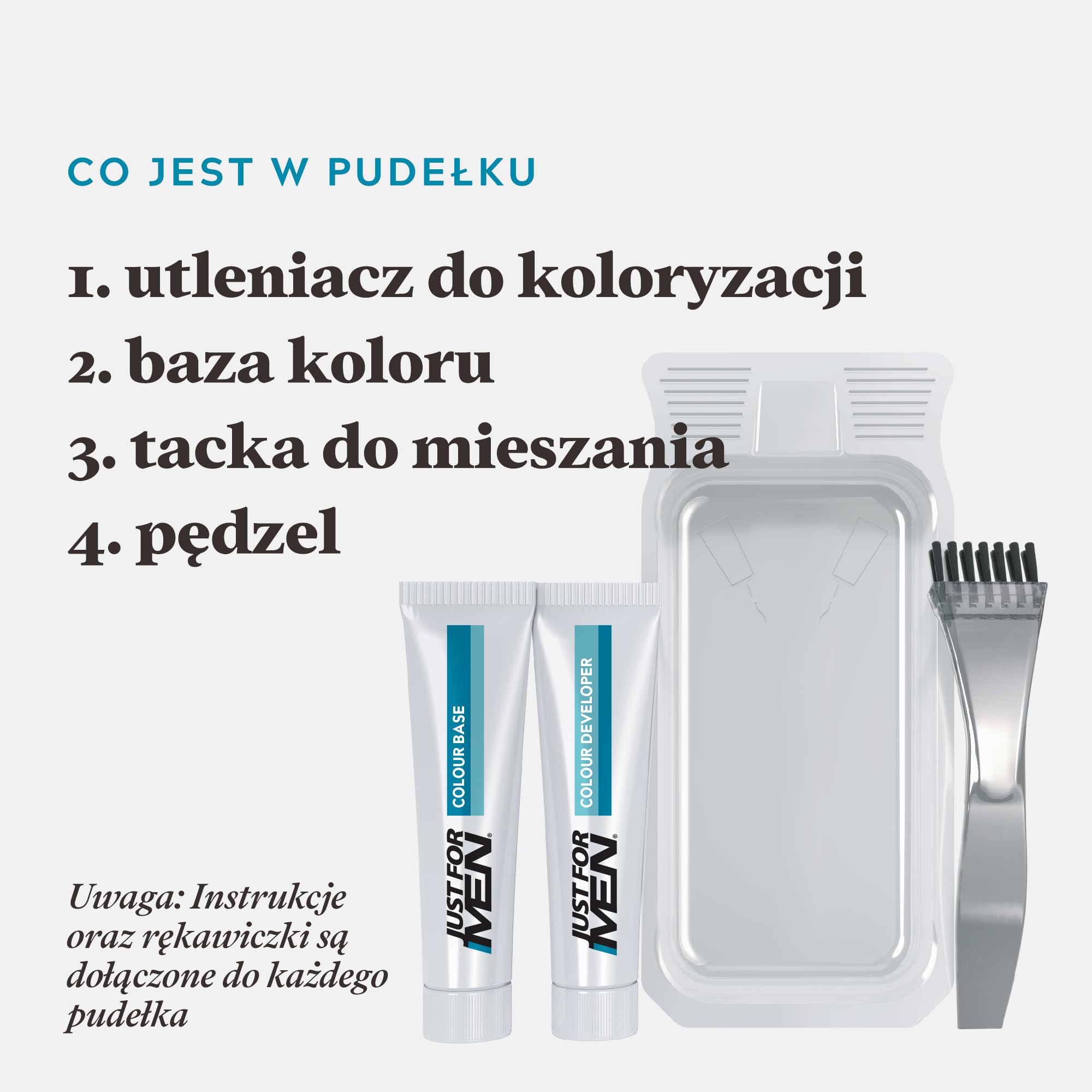 Just For Men Farba do Brody i Wąsów w Kolorze Czarnym, Eliminuje Siwe Włosy i Zapewnia Grubszy i Pełniejszy Wygląd, M55