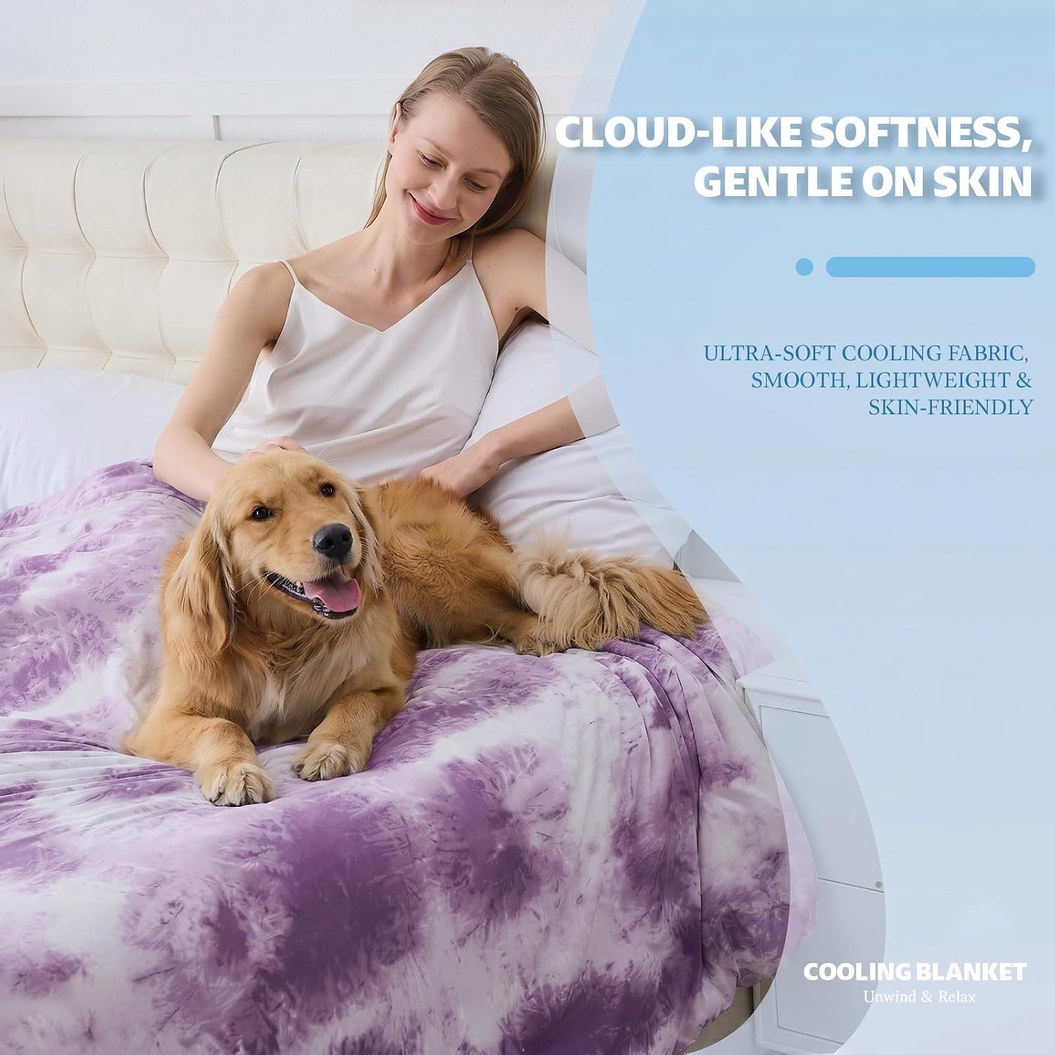 Cooling Blanket Throw Size (50"x70"), Cooling Blankets for Hot Sleepers, Absorbs Heat to Keep Body Cool – Cold Blankets for Sleeping, Ice Blanket for Bed Couch Sofa，All Season Use thumbnail
