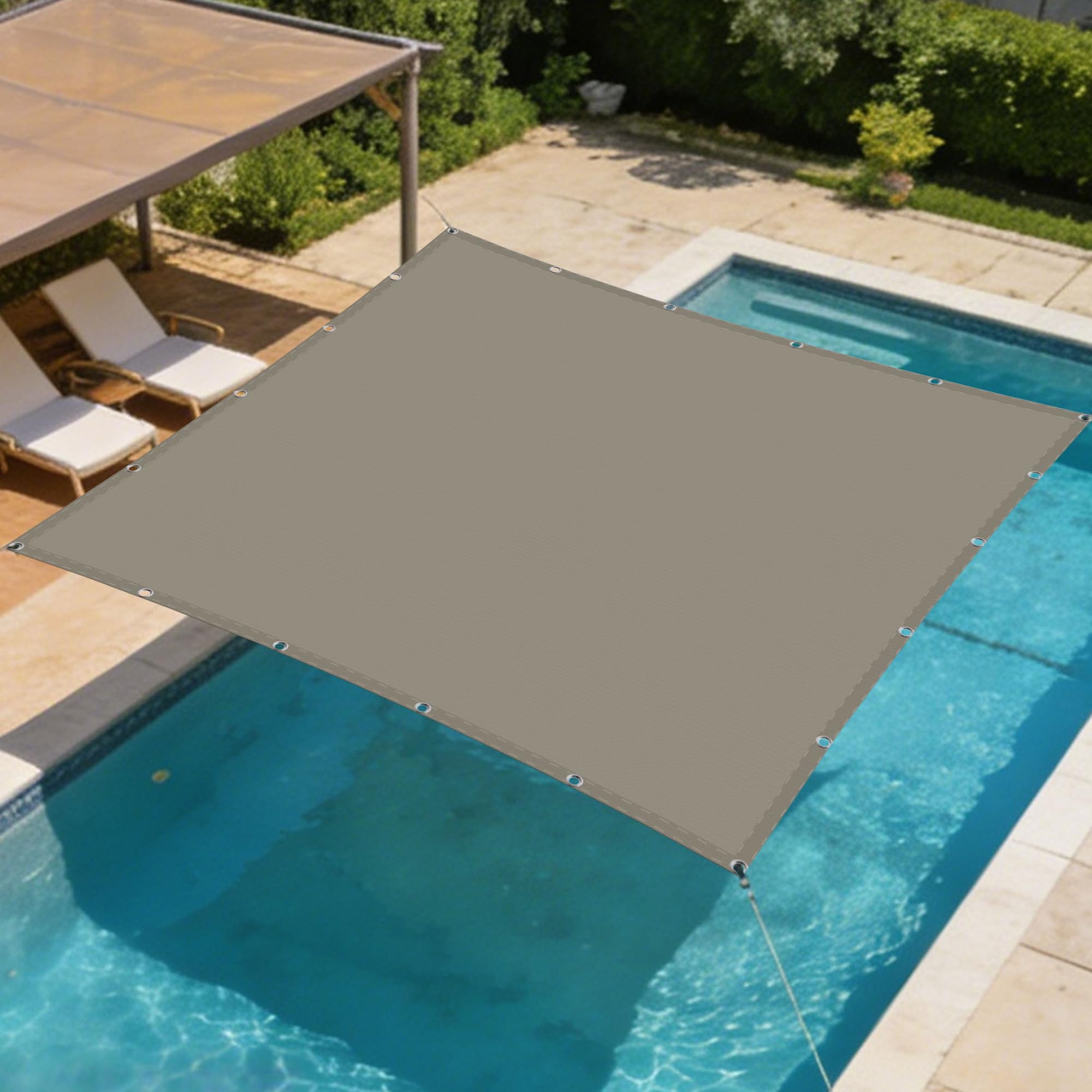 Voile d'ombrage étanche contre la pluie et le vent pour terrasse et jardin