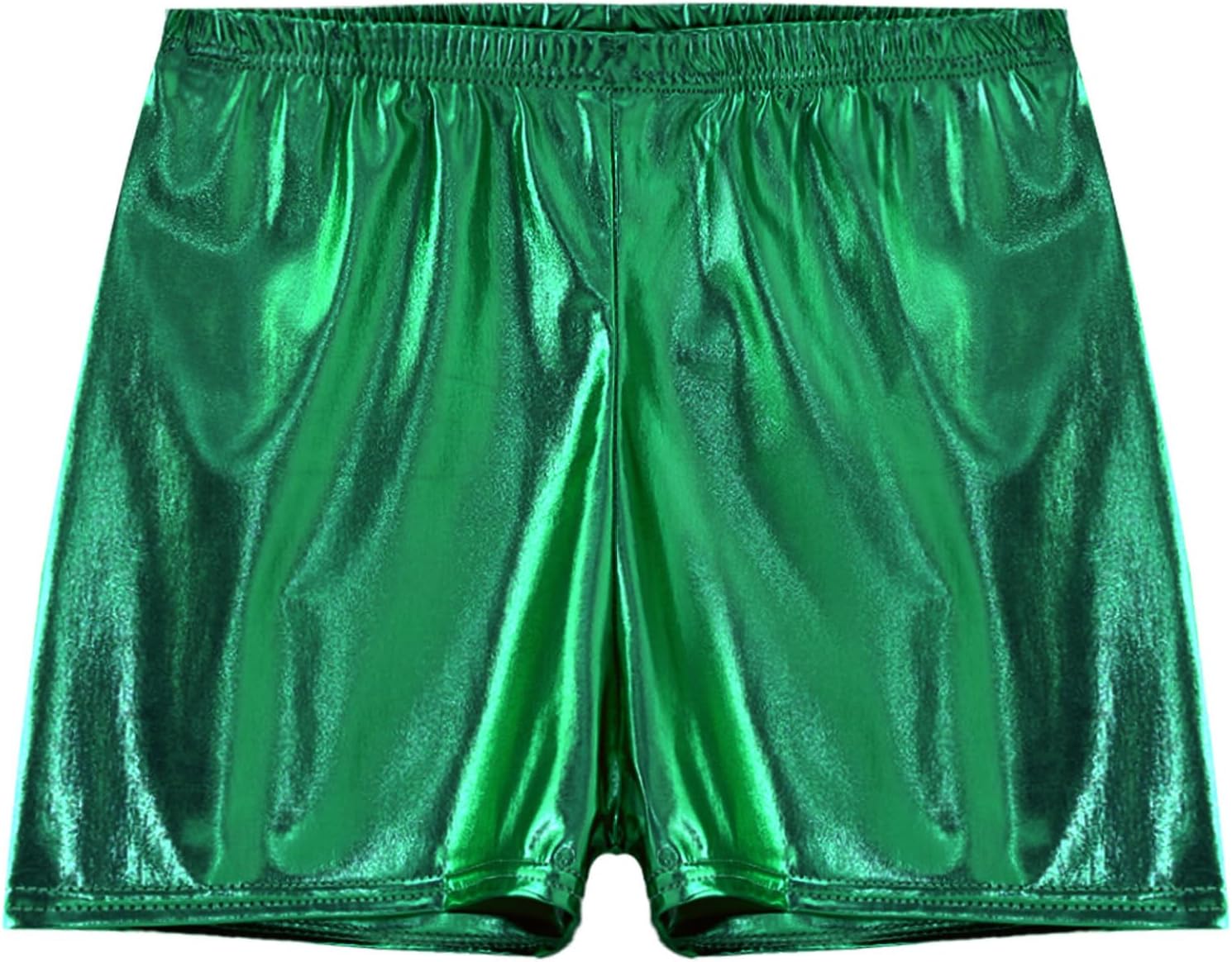 Linjinx Women's Shiny Metallic High Waist Boyshort Hot Pants Rave Bottoms for Dance Festival