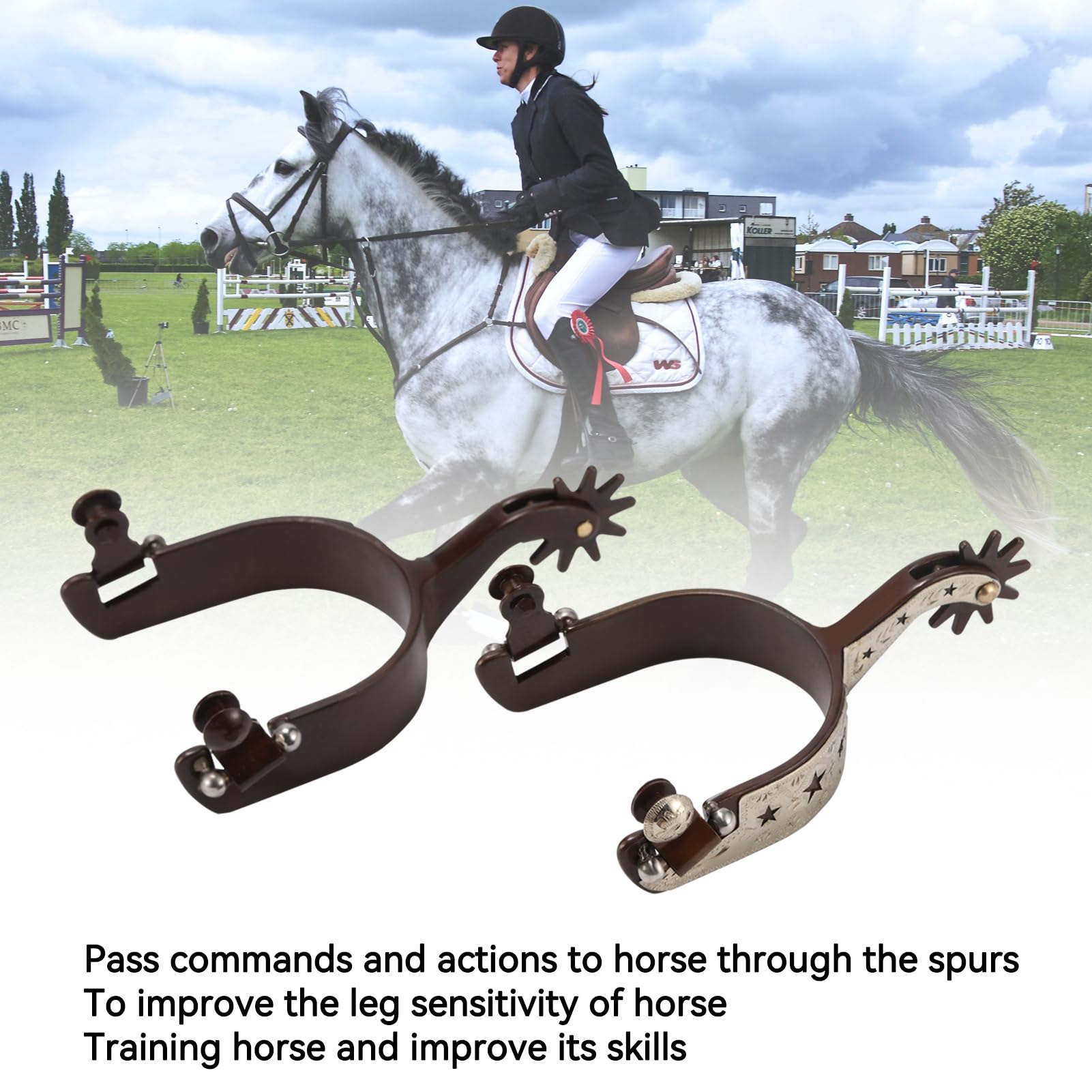 Speroni da Equitazione, 2 Pezzi Speroni Western da Cowboy Speroni da Cavallo in Acciaio Inossidabile Vintage con Ingranaggio Rotante per Cavalli, Pony, speroni da Equitazione antiruggine
