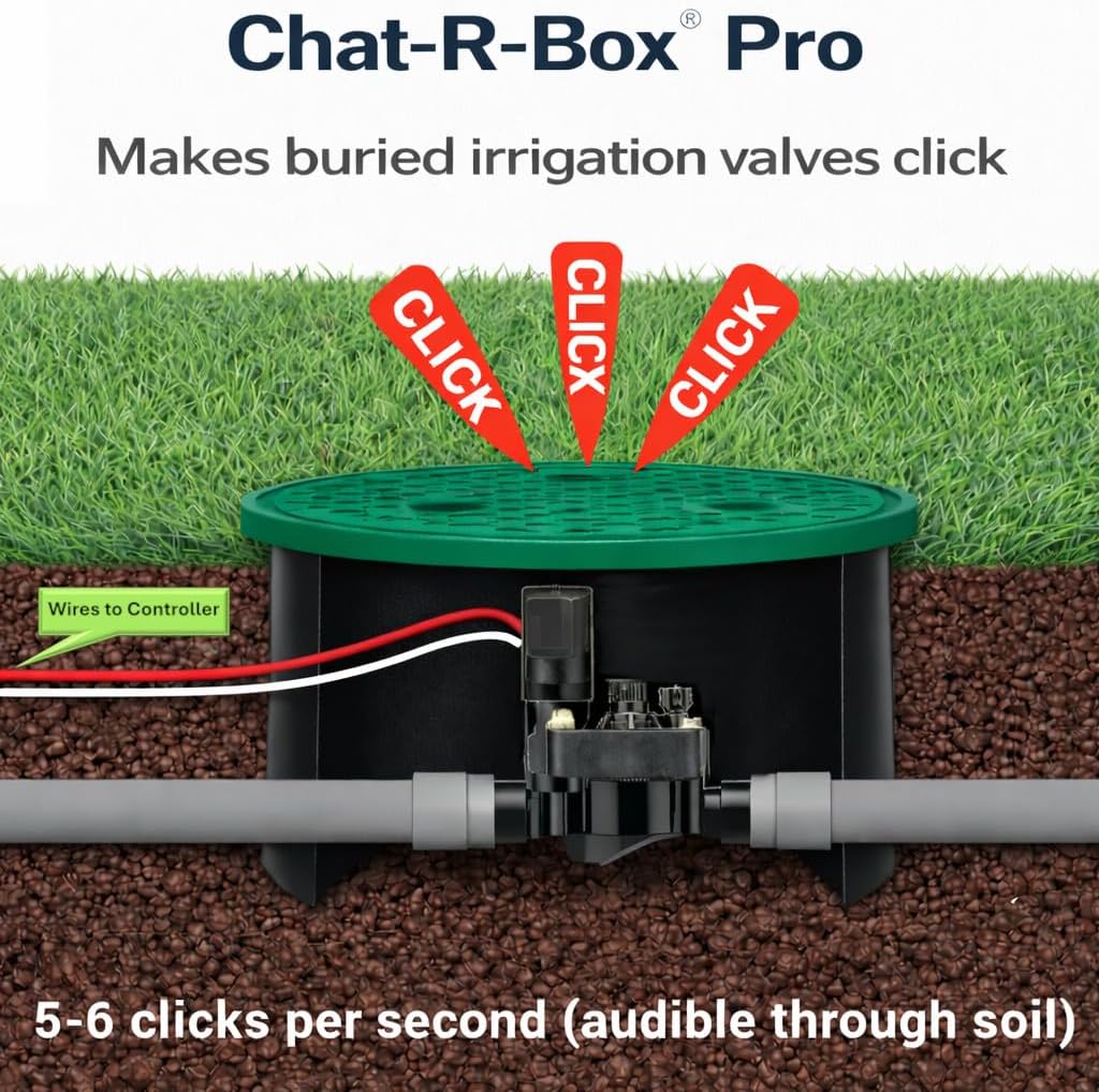 Chat-R-Box® PRO Valve Locator — Find Hidden Sprinkler Valves Fast | Works with Rain Bird, Hunter, Orbit & Most 24VAC Systems