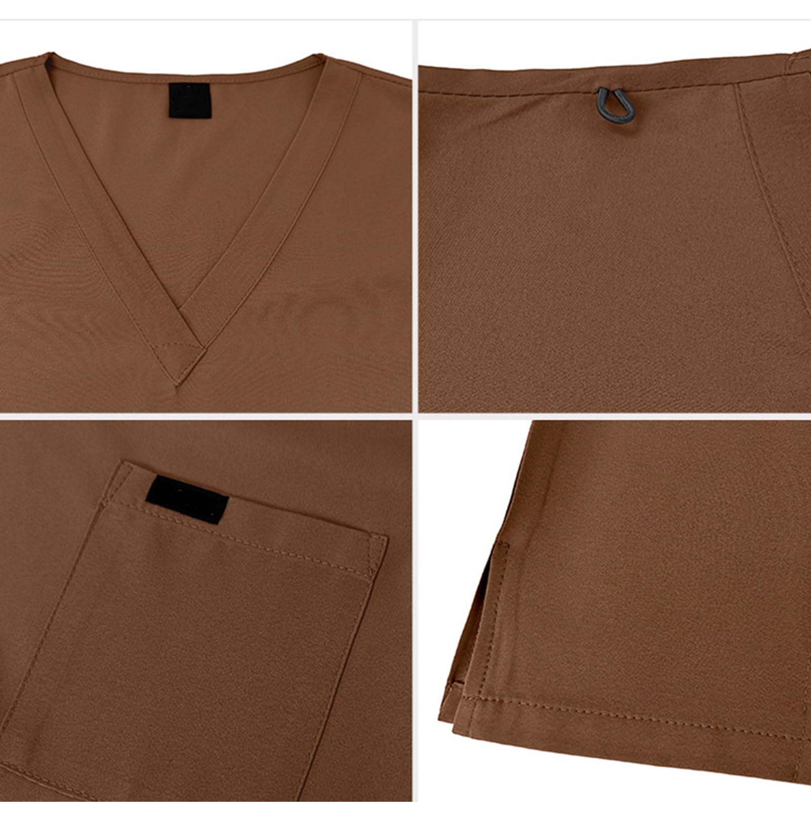 Uniformes Sanitarios Unisex, Uniformes Medicos Cuello en v Tejido Elástico Casacas Sanitarias para Mujer Con Tasca Adecuado para Médicos, Enfermeras