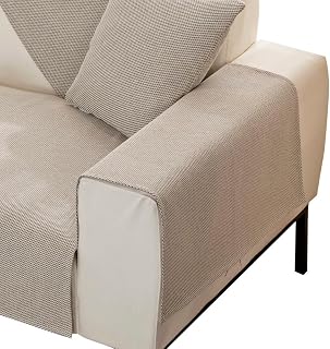 NAVESO 2 Pack Sofa Arm Protector, Covers Faux Linen Armrest Sofa Cover Armchair Slipcovers for Recliner Chair Sofa Arm Anti-Slip Sofa Arm Protector Covers for Pets, Kids, Light Grey