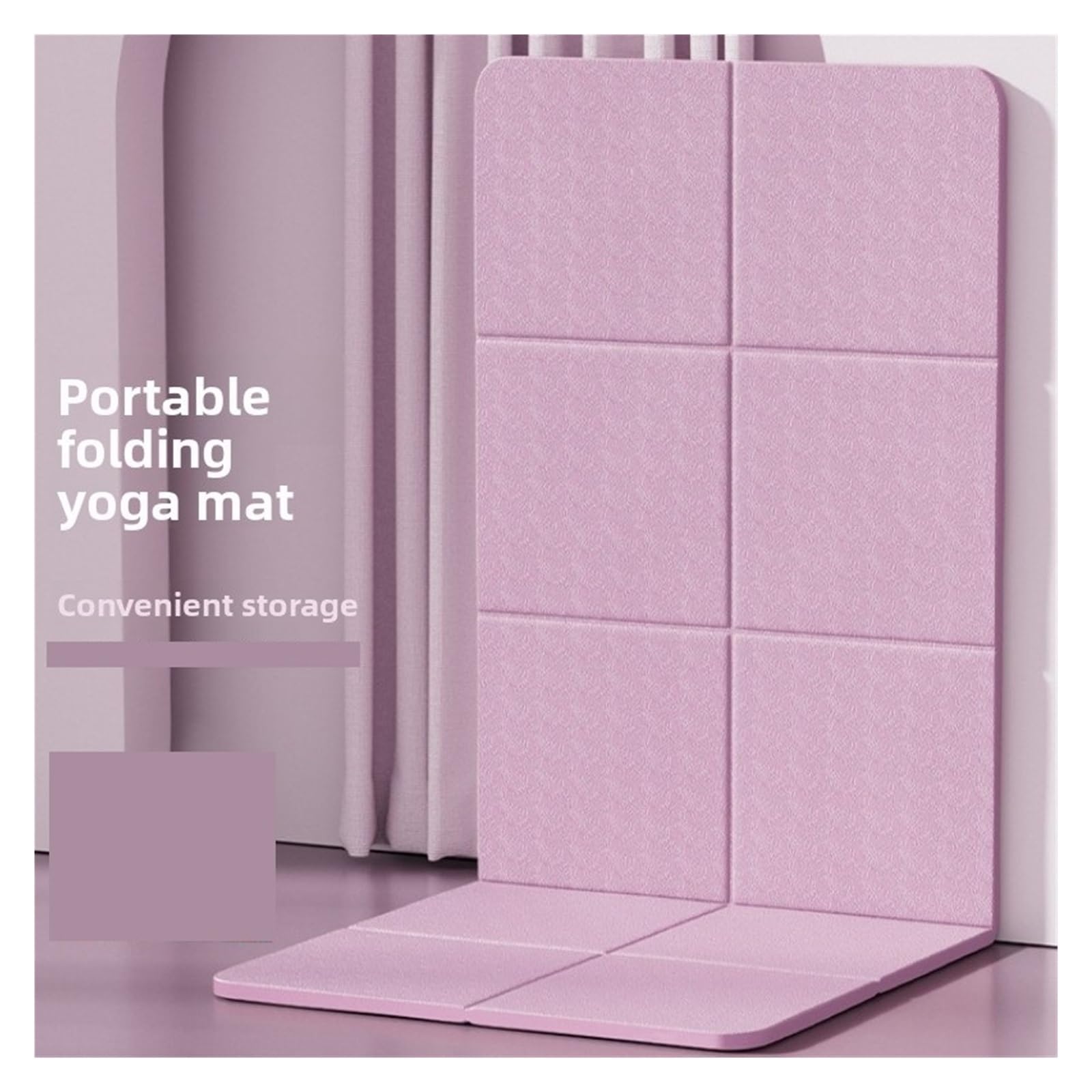 Faltbare Yogamatte, tragbare, verdickte Fitnessmatte für Sommerübungen | For Pilates und Bodenübungen. Doppelseitige rutschfeste Matte