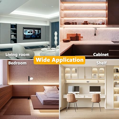 Miniatura 6 de DAYBETTER Tira de luces LED COB blancas sintonizables y luces de tira LED de 200 pies