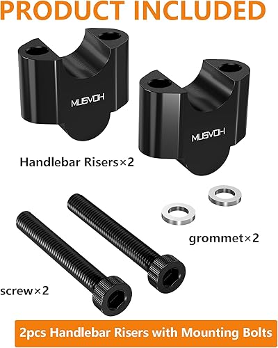 Miniatura 6 de MUSVOH Elevadores de manillar de motocicleta de 78" 0.866 in con 1.181 in de altura, accesorios universales para motocicletaDirt BikeATV, negro
