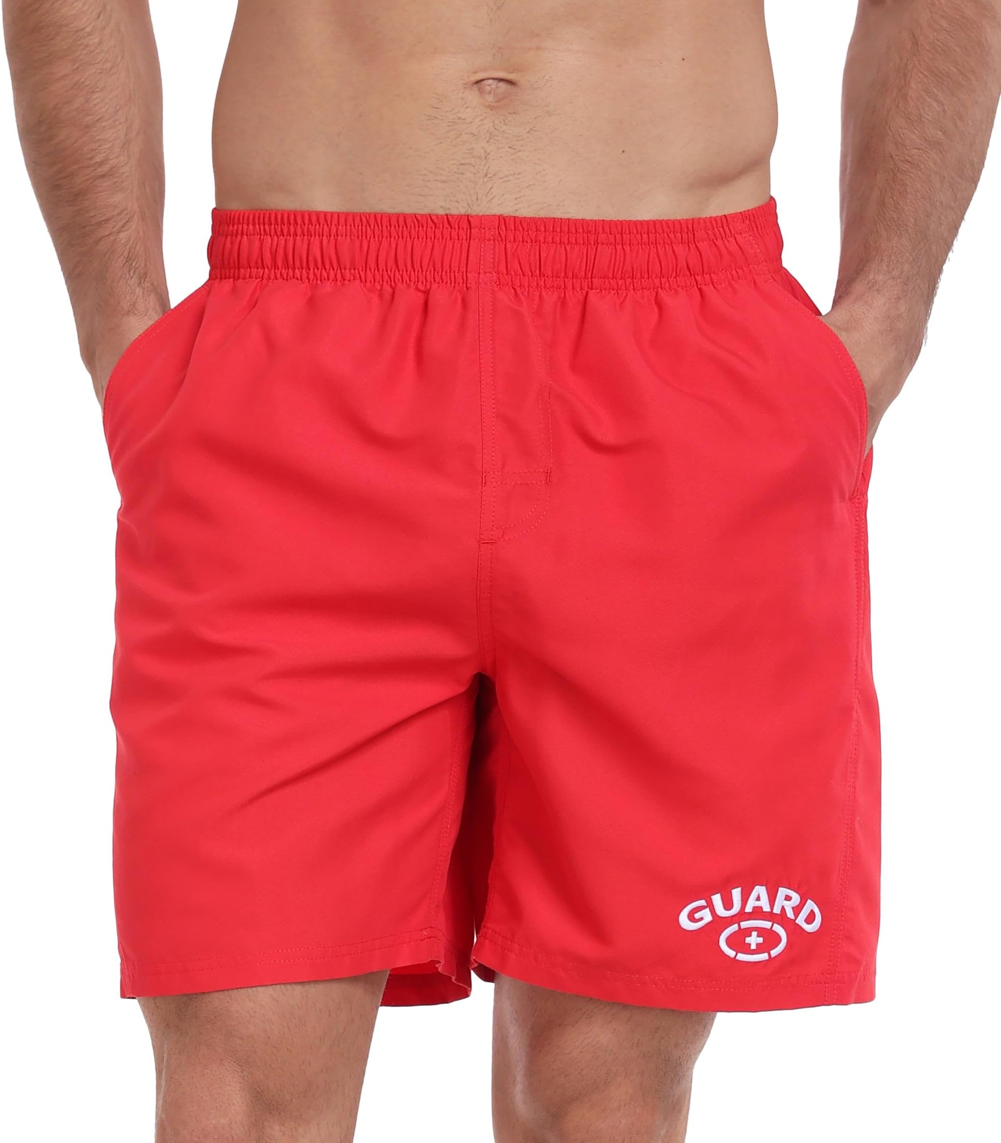 Men's Guard 18" Swim Board Shorts, 100% Lightweight Polyester Swim Trunks with Mesh Liner