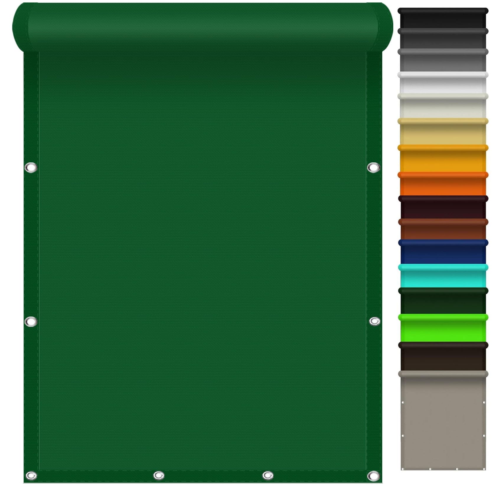KLGFBDC Dark Green Rectangular Sun Sail 2.5x5m UV Protection Tarp with Eyelets & Rope No Drilling Required Ideal for Balcony Garden Patio