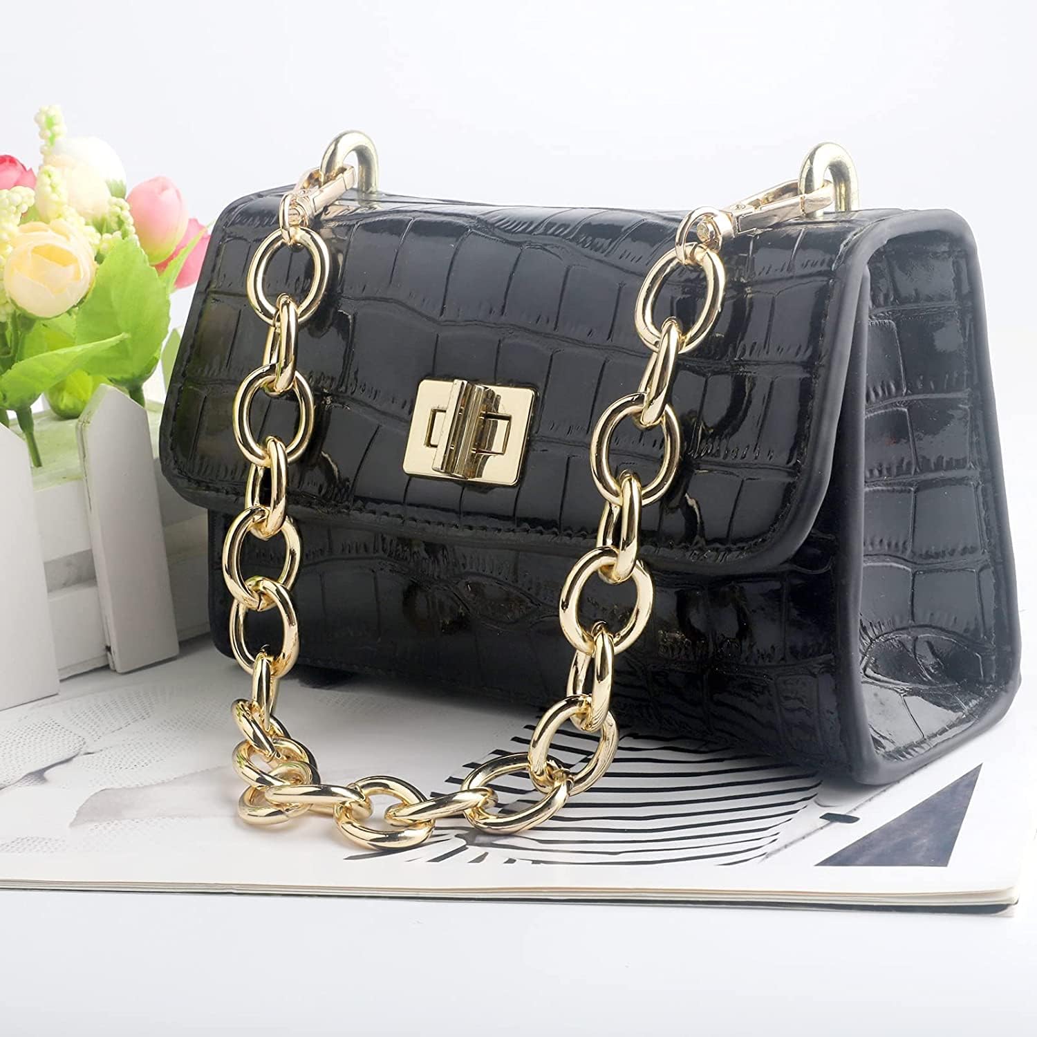 BEAULEGAN Purse Chain Handles Replacement for Handbag or Shoulder Bag 2 PCS, 15.7 Inch Long (Gold) - Image 3