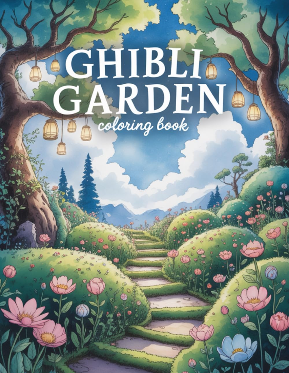 Ghibli Garden Coloring Book: A Peaceful Collection of 40 Whimsical Garden Scenes Inspired by Ghibli Magic to Color and Relax