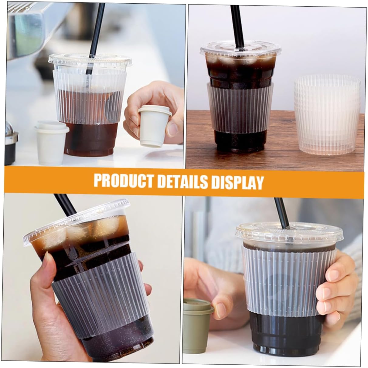100pcs Portable Cup Sleeves for Hot Drinks for Tea and Hot Convenient Home Supply for Takeout Go Use